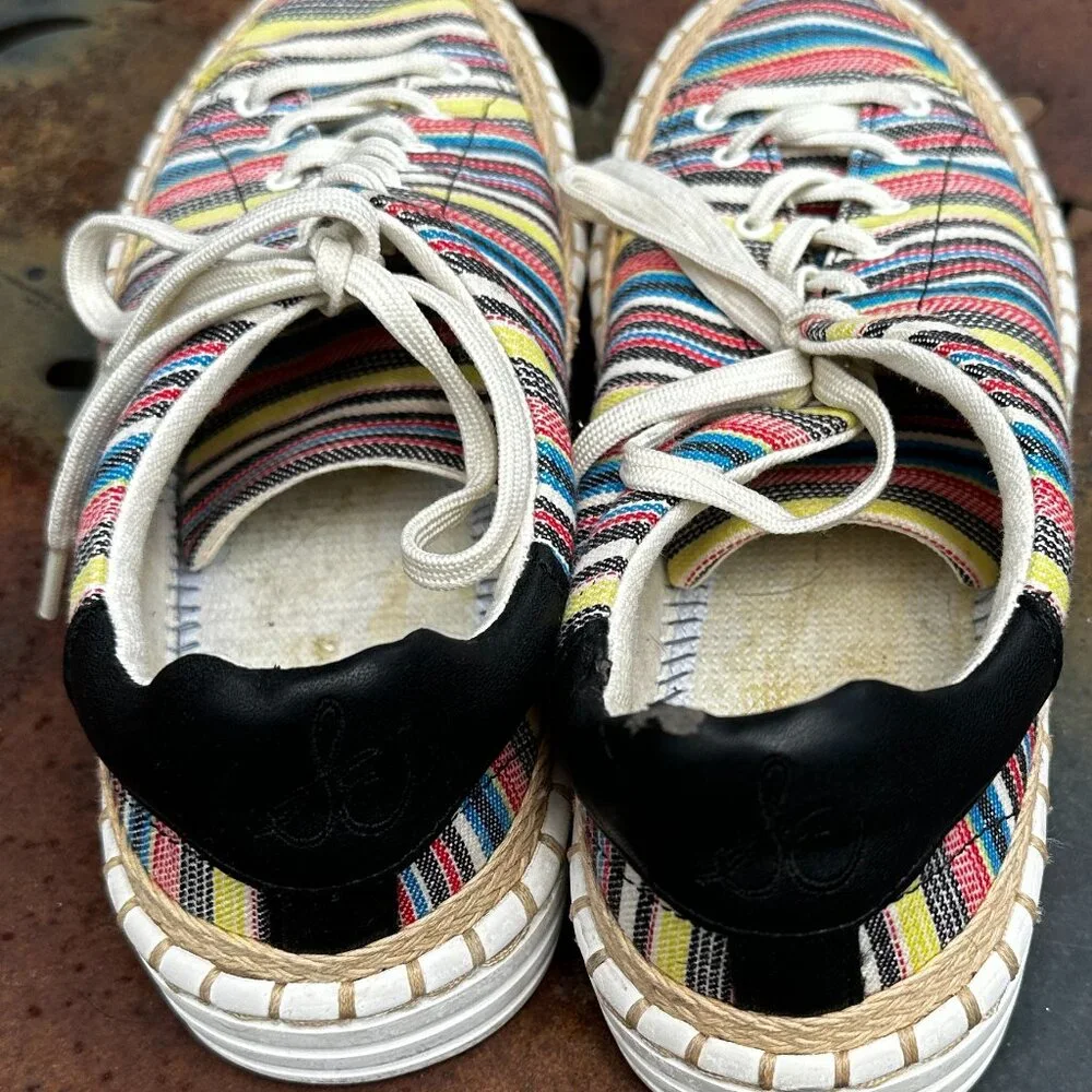 Sam Edelman Striped Lace-Up Espadrille Sneakers